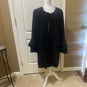 Full Zip Front Black Ruffle Sleeve Blazer by Alfani